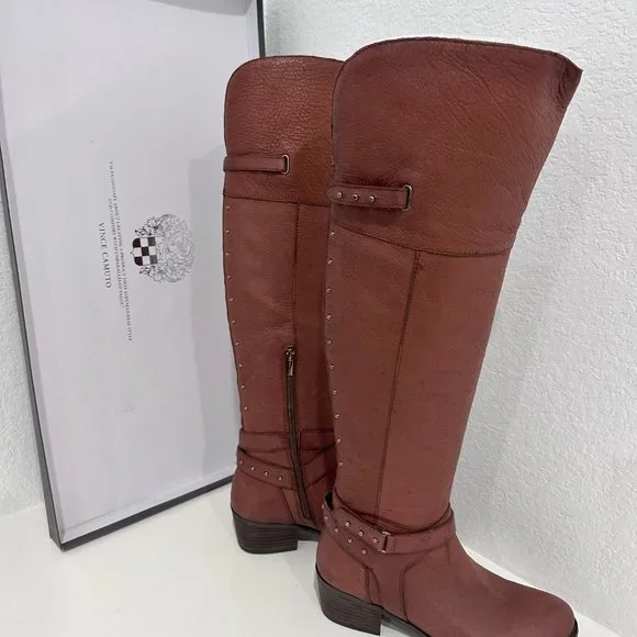 Vince Camuto "Bestant" Leather Tall Brown Boots (NiB) - Picture 2 of 8